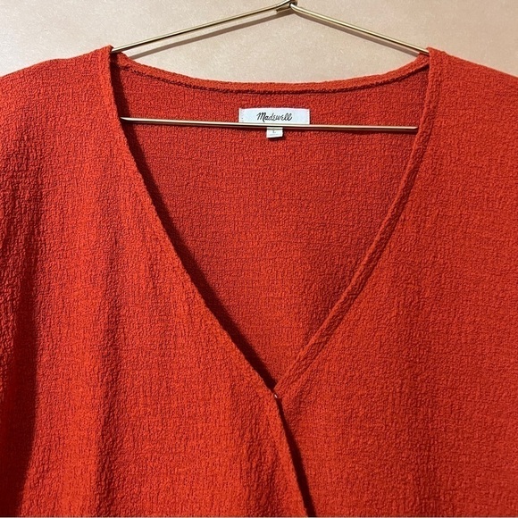 Madewell | Texture & Thread Wrap-Tie Top Cropped Spiced Cinnamon Size L - Picture 4 of 7